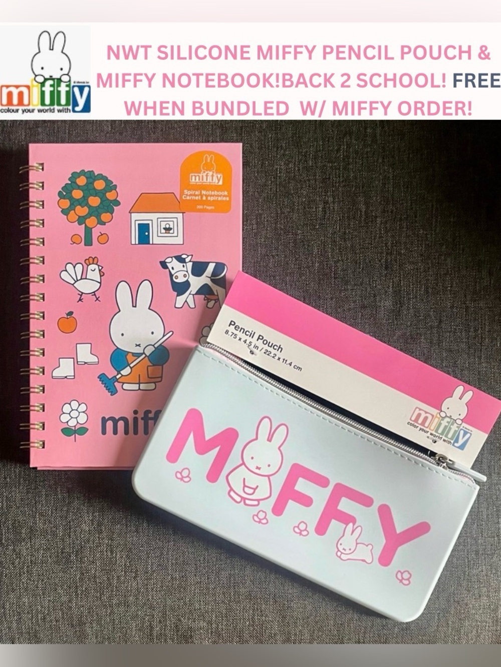 NWT MIFFY PENCIL POUCH! SILICONE, BUNDLE W/ MIFFY ORDER AT NO CHARGE! FREE!